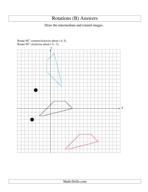 The Two-Step Rotation of 5 Vertices around Any Point (B) Math Worksheet Page 2