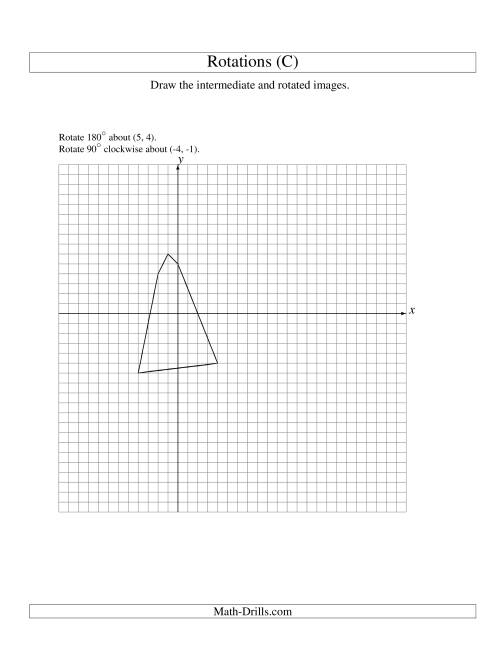 The Two-Step Rotation of 5 Vertices around Any Point (C) Math Worksheet