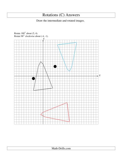 The Two-Step Rotation of 5 Vertices around Any Point (C) Math Worksheet Page 2