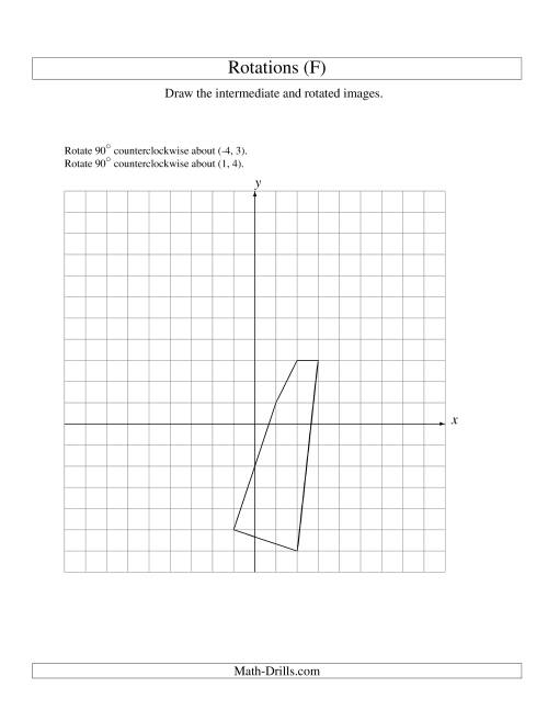 The Two-Step Rotation of 5 Vertices around Any Point (F) Math Worksheet