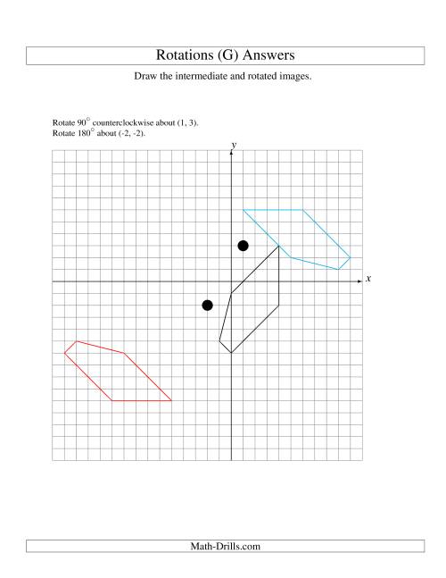 The Two-Step Rotation of 5 Vertices around Any Point (G) Math Worksheet Page 2