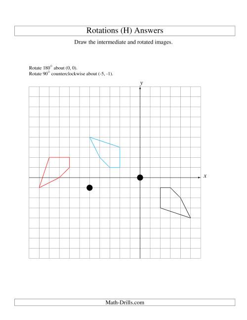 The Two-Step Rotation of 5 Vertices around Any Point (H) Math Worksheet Page 2