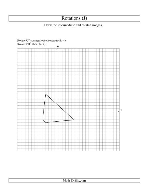 The Two-Step Rotation of 5 Vertices around Any Point (J) Math Worksheet