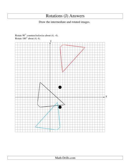 The Two-Step Rotation of 5 Vertices around Any Point (J) Math Worksheet Page 2