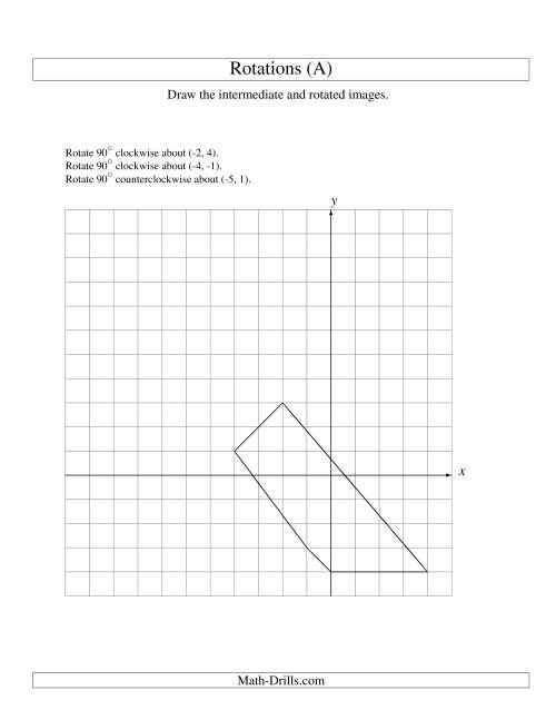 The Three-Step Rotation of 5 Vertices around Any Point (A) Math Worksheet