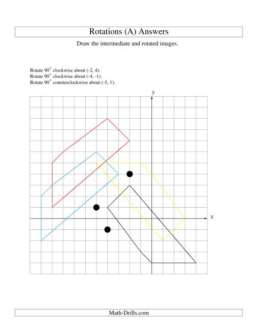 The Three-Step Rotation of 5 Vertices around Any Point (A) Math Worksheet Page 2
