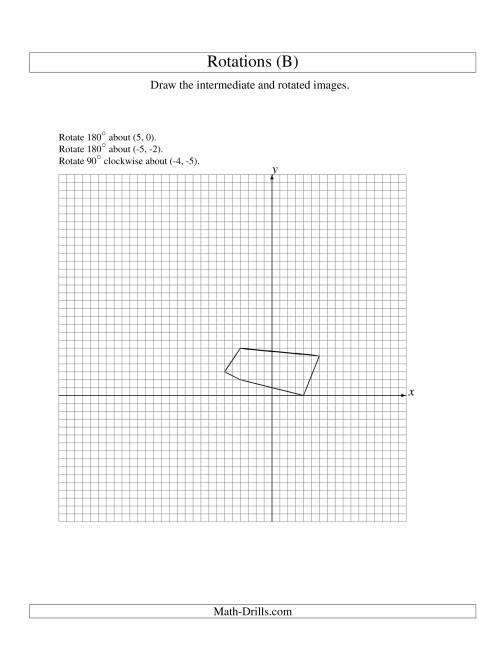 The Three-Step Rotation of 5 Vertices around Any Point (B) Math Worksheet