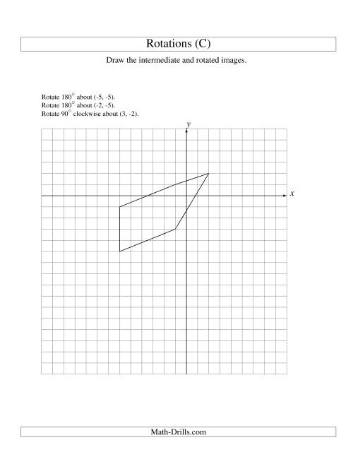 The Three-Step Rotation of 5 Vertices around Any Point (C) Math Worksheet