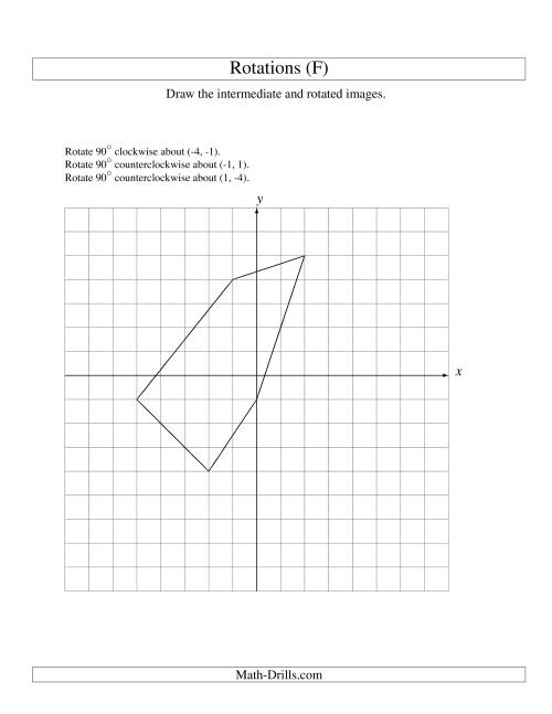 The Three-Step Rotation of 5 Vertices around Any Point (F) Math Worksheet
