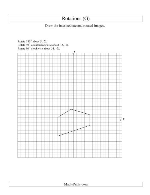 The Three-Step Rotation of 5 Vertices around Any Point (G) Math Worksheet