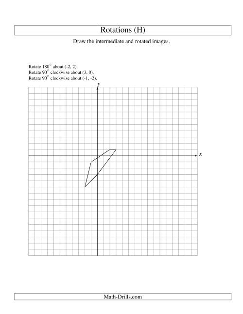 The Three-Step Rotation of 5 Vertices around Any Point (H) Math Worksheet