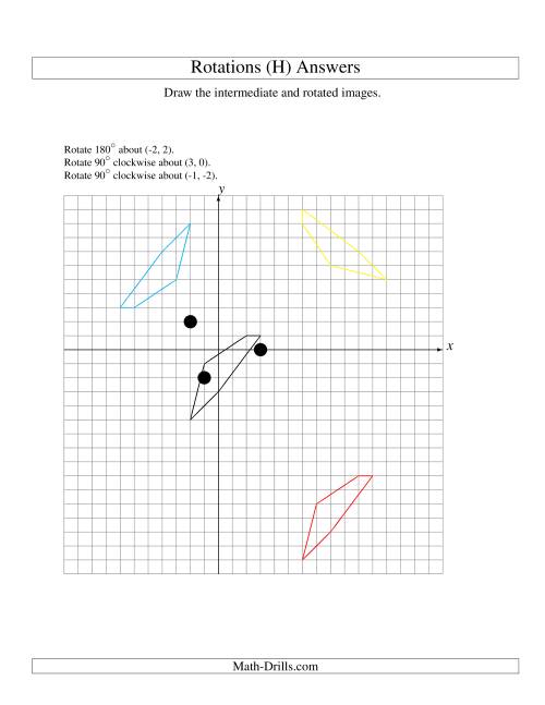 The Three-Step Rotation of 5 Vertices around Any Point (H) Math Worksheet Page 2
