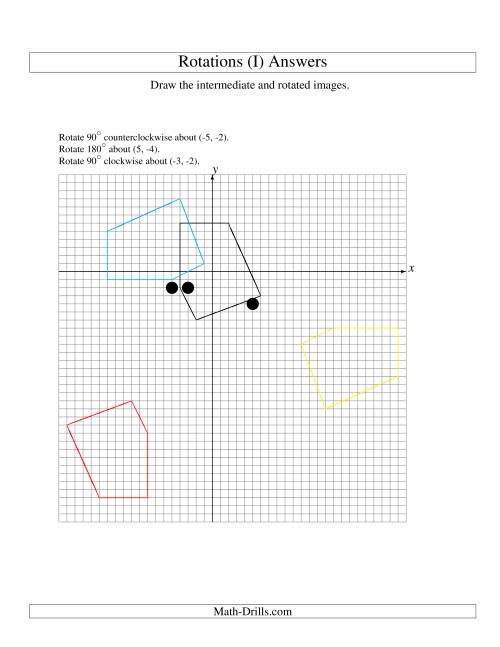 The Three-Step Rotation of 5 Vertices around Any Point (I) Math Worksheet Page 2