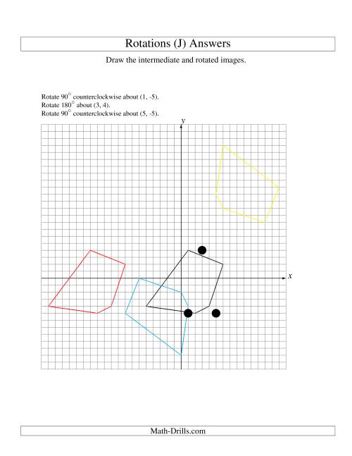 The Three-Step Rotation of 5 Vertices around Any Point (J) Math Worksheet Page 2