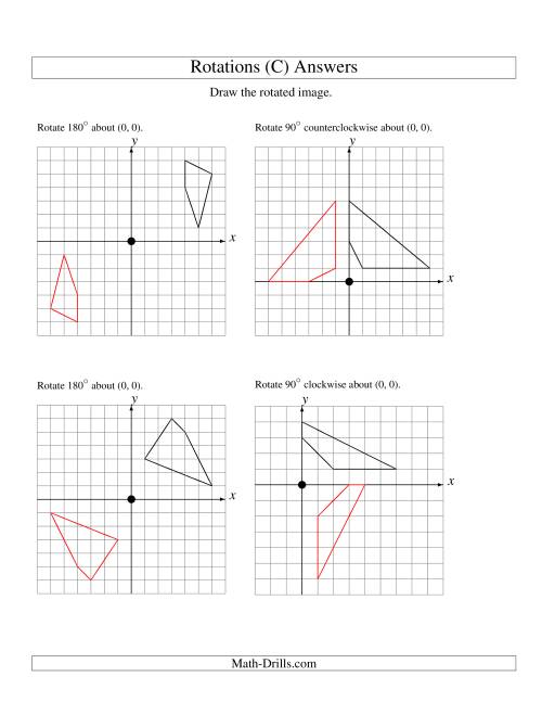 The Rotation of 4 Vertices around the Origin Starting in Quadrant I (C) Math Worksheet Page 2