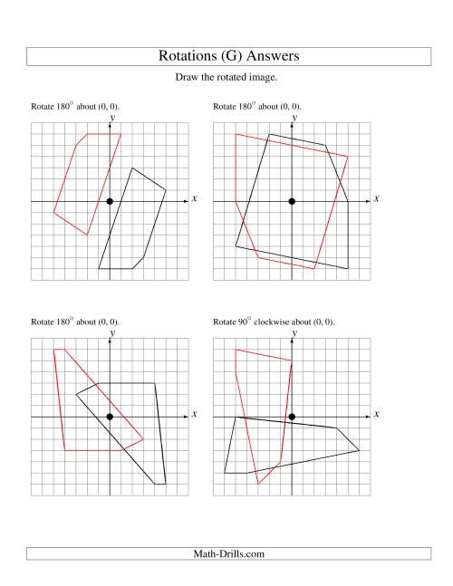 The Rotation of 5 Vertices around the Origin (G) Math Worksheet Page 2