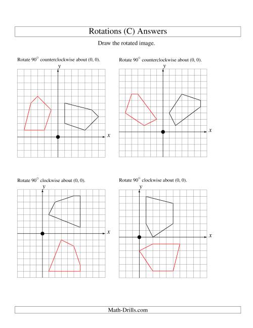 The Rotation of 5 Vertices around the Origin Starting in Quadrant I (C) Math Worksheet Page 2