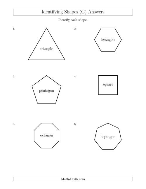 The Identifying Shapes (G) Math Worksheet Page 2