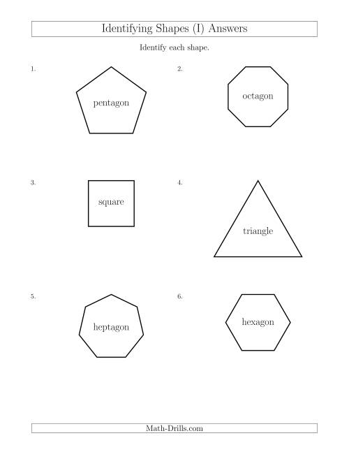 The Identifying Shapes (I) Math Worksheet Page 2