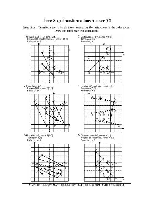 The Three Step Transformations (C) Math Worksheet Page 2