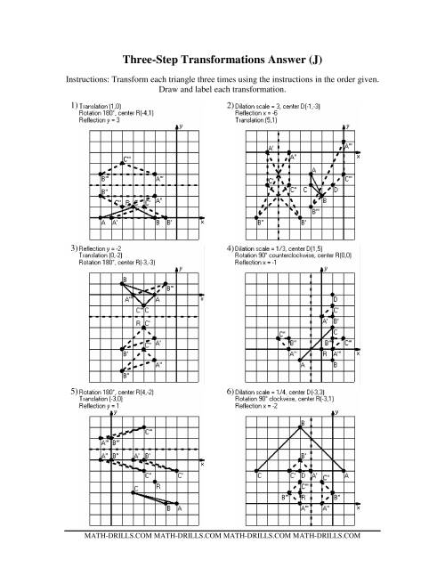 The Three Step Transformations (J) Math Worksheet Page 2