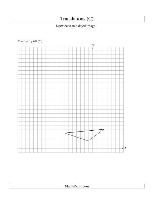 The Translation of 3 Vertices up to 25 Units (C) Math Worksheet
