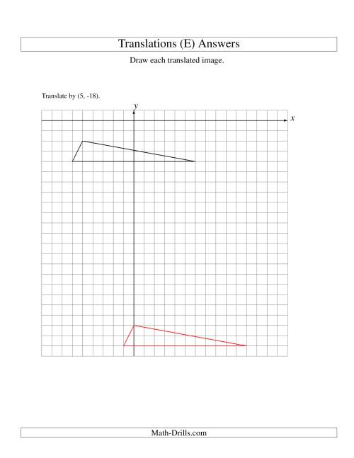 The Translation of 3 Vertices up to 25 Units (E) Math Worksheet Page 2