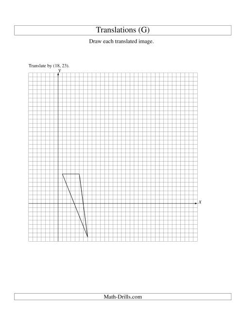 The Translation of 3 Vertices up to 25 Units (G) Math Worksheet