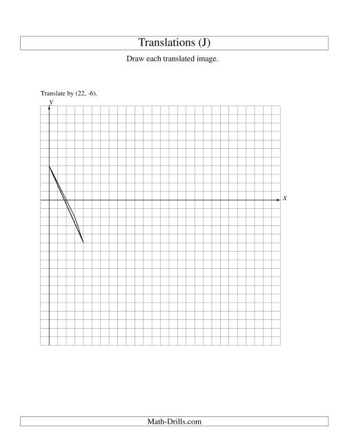 The Translation of 3 Vertices up to 25 Units (J) Math Worksheet