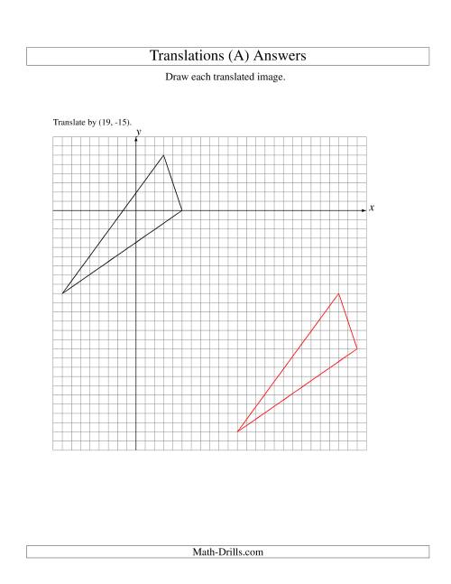 The Translation of 3 Vertices up to 25 Units (All) Math Worksheet Page 2