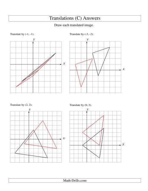The Translation of 3 Vertices up to 3 Units (C) Math Worksheet Page 2