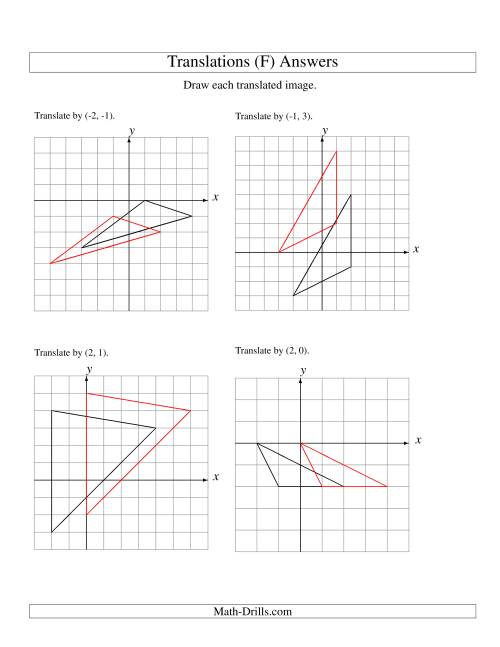 The Translation of 3 Vertices up to 3 Units (F) Math Worksheet Page 2