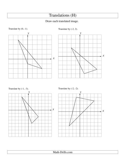 The Translation of 3 Vertices up to 3 Units (H) Math Worksheet