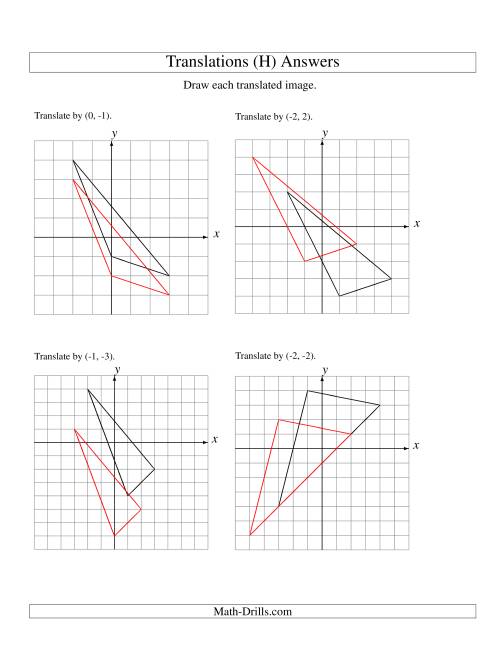 The Translation of 3 Vertices up to 3 Units (H) Math Worksheet Page 2