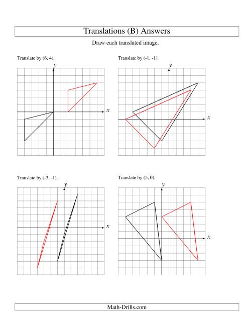 The Translation of 3 Vertices up to 6 Units (B) Math Worksheet Page 2