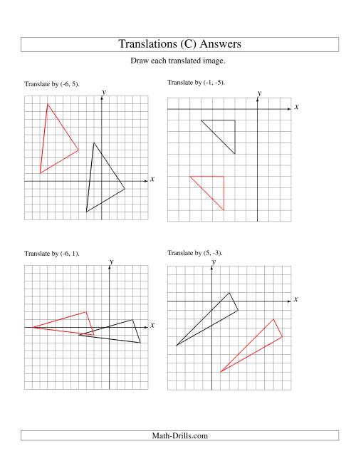 The Translation of 3 Vertices up to 6 Units (C) Math Worksheet Page 2