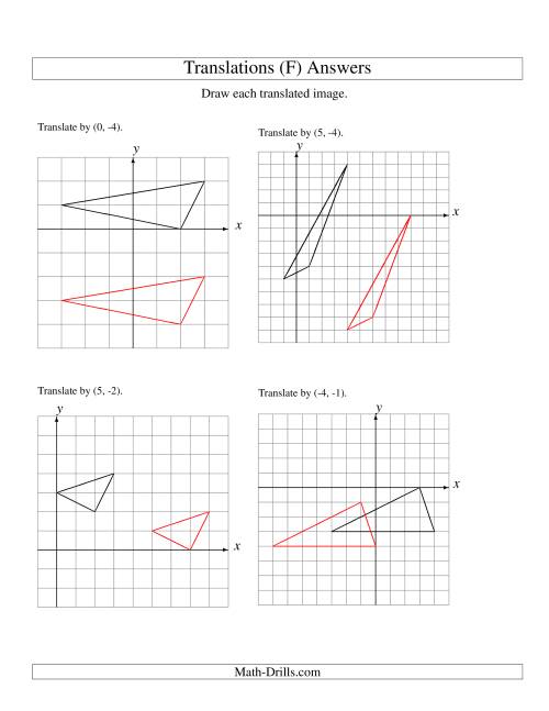 The Translation of 3 Vertices up to 6 Units (F) Math Worksheet Page 2