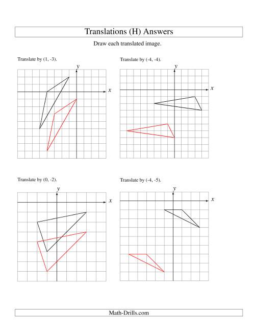 The Translation of 3 Vertices up to 6 Units (H) Math Worksheet Page 2