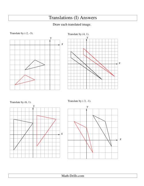 The Translation of 3 Vertices up to 6 Units (I) Math Worksheet Page 2