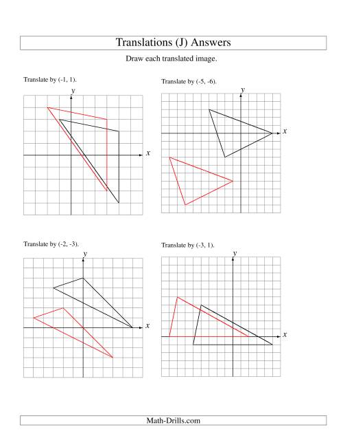 The Translation of 3 Vertices up to 6 Units (J) Math Worksheet Page 2