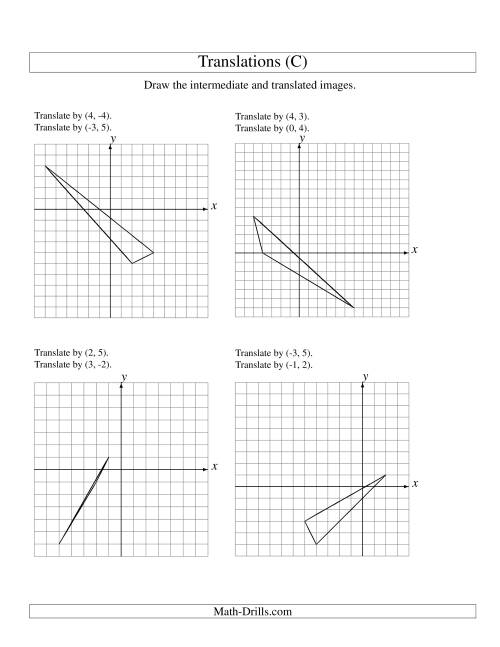 The Two-Step Translation of 3 Vertices up to 6 Units (C) Math Worksheet