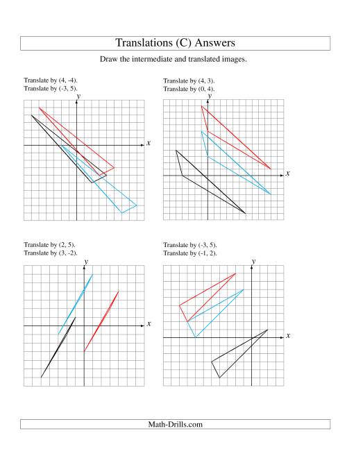 The Two-Step Translation of 3 Vertices up to 6 Units (C) Math Worksheet Page 2