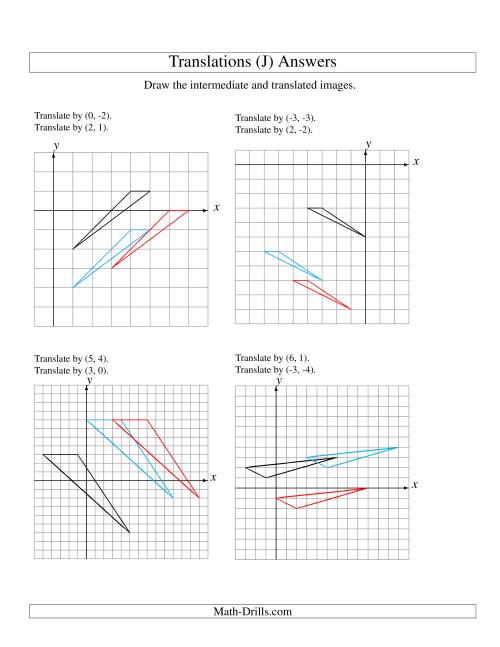 The Two-Step Translation of 3 Vertices up to 6 Units (J) Math Worksheet Page 2