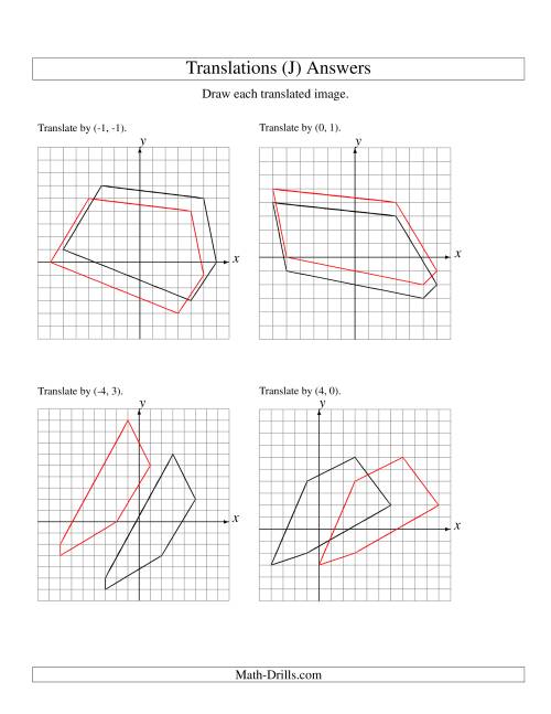 The Translation of 5 Vertices up to 6 Units (J) Math Worksheet Page 2