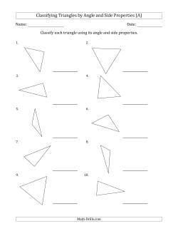 Classifying Triangles by Angle and Side Properties (No Marks on Question Page)