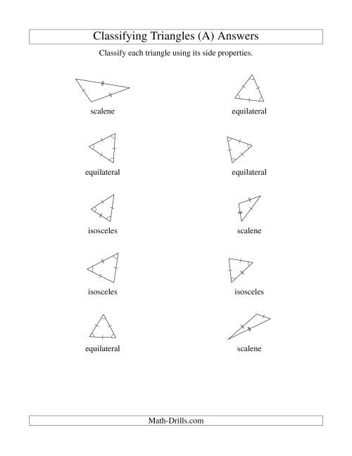 The Classifying Triangles by Side Properties (Old) Math Worksheet Page 2