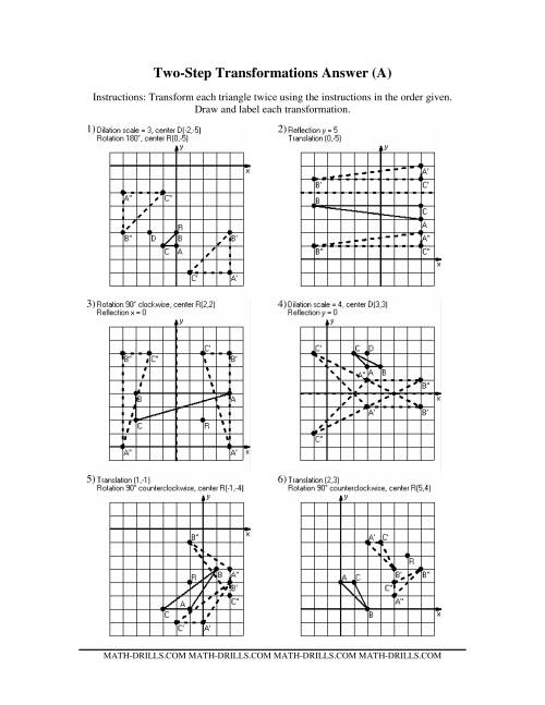The Two-Step Transformations (Old Version) (A) Math Worksheet Page 2