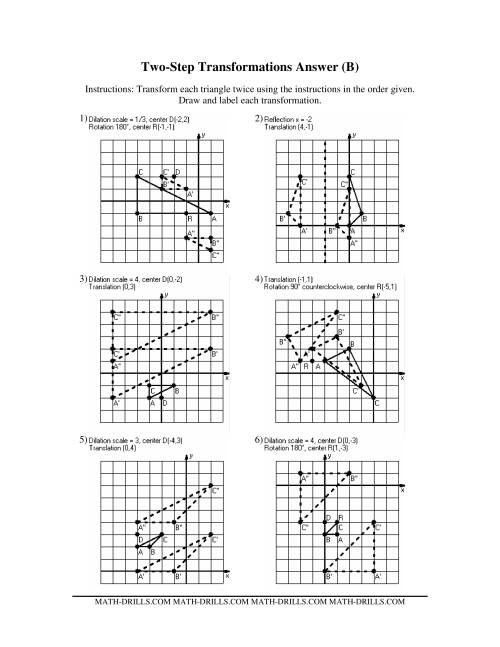 The Two-Step Transformations (Old Version) (B) Math Worksheet Page 2