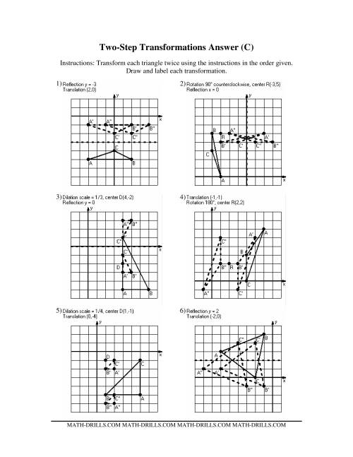 The Two-Step Transformations (Old Version) (C) Math Worksheet Page 2