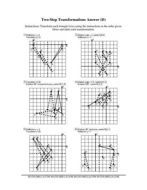 The Two-Step Transformations (Old Version) (D) Math Worksheet Page 2